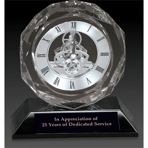 Crystal Desk Clock Award