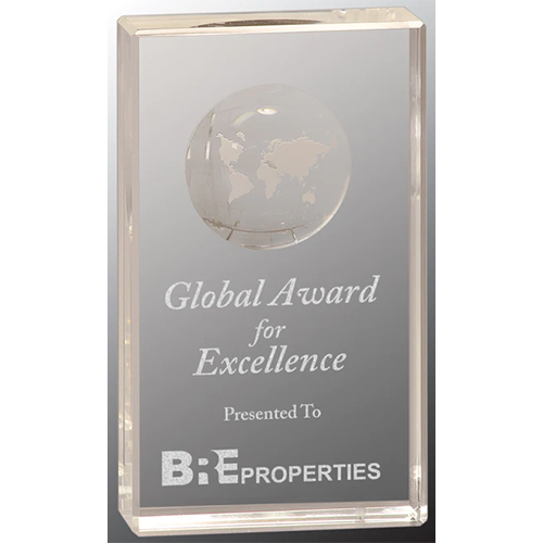 Crystal Globe Plaque