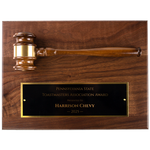 Walnut Gavel Plaque