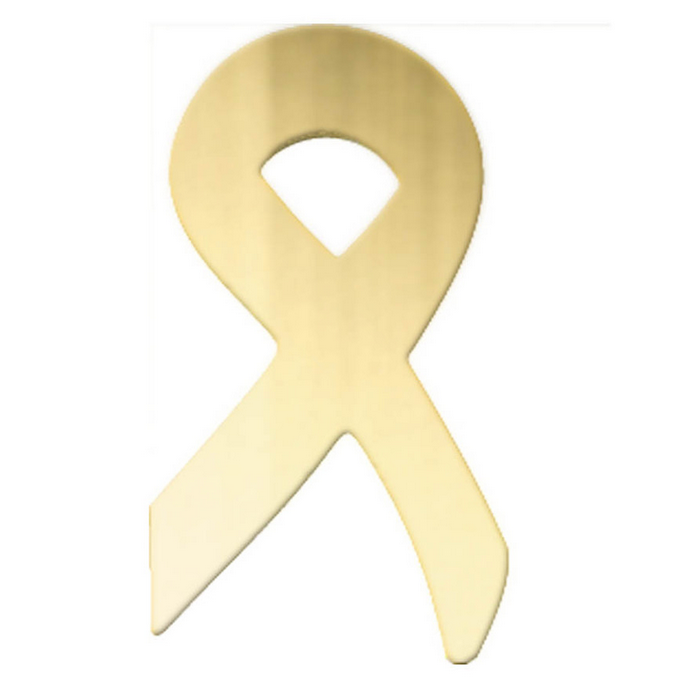 Gold Ribbon Lapel Pin