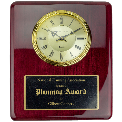 10" x 13" Rosewood Wall Clock Award