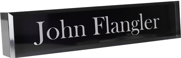 2 x 10 Black Backing Acrylic Name Bar