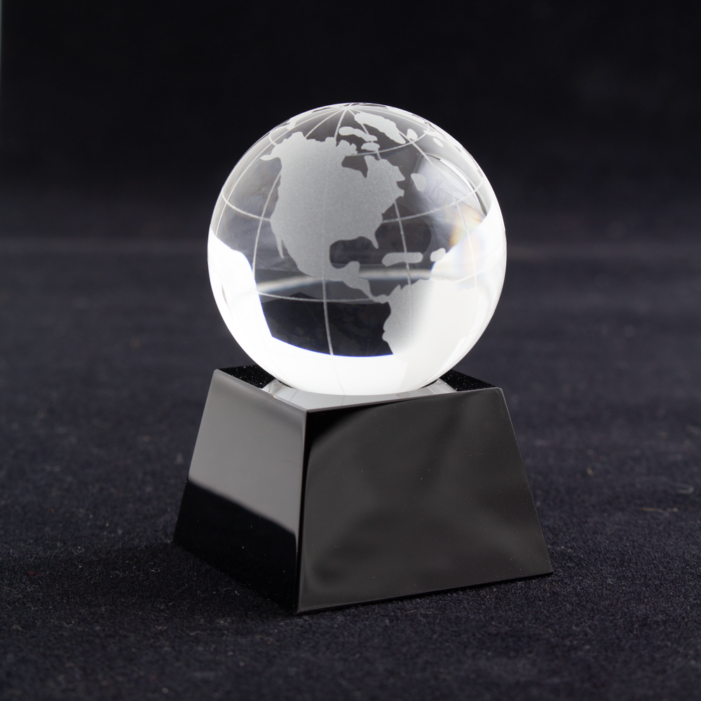 3" Crystal Globe Award